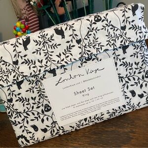 London Kaye • 🖤 Halloween • Spooky Spiders 🕷️💀• King Sheet Set •NIB